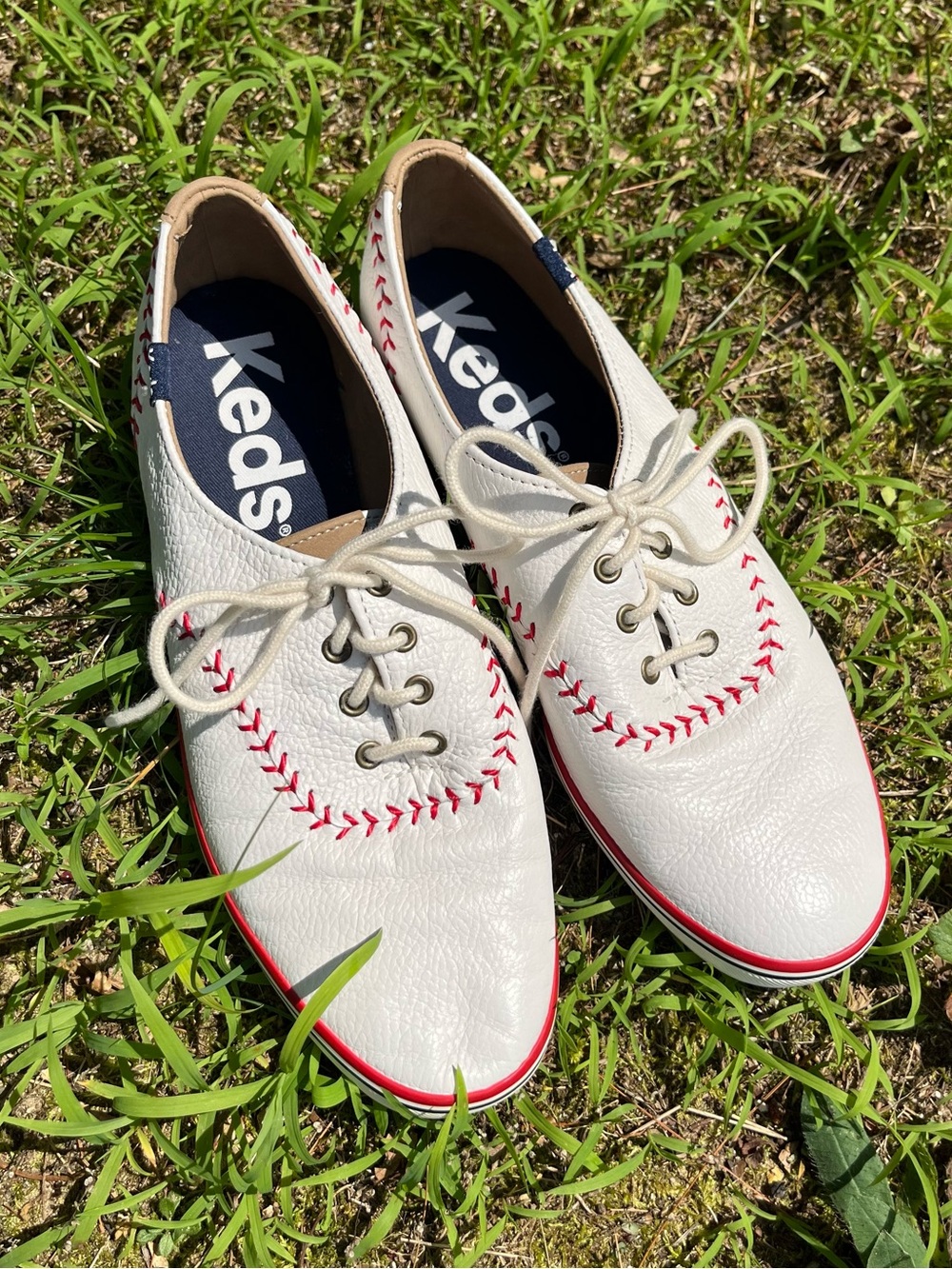 Keds Champion Pennant Genuine Leather Baseball Lace-Up Sneakers Women’s Size 8